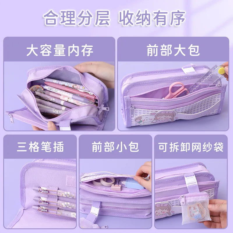 Cartuchera con Monedero Kawaii